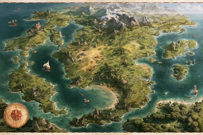 make fantasy map illustration
