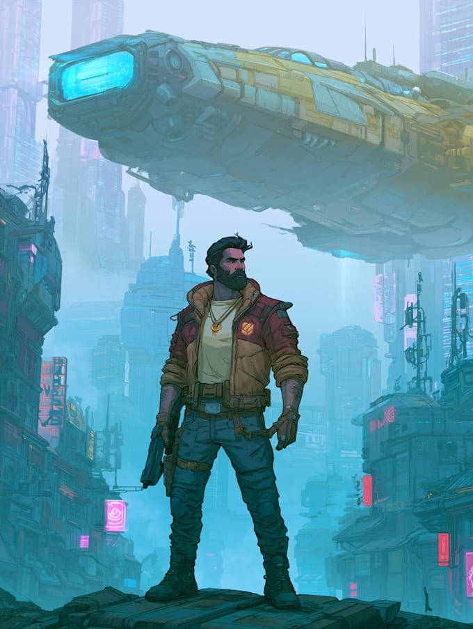 sci fi character illustration or sci fi character