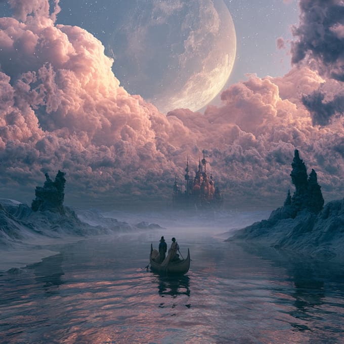 create a unique fantasy album cover illustration