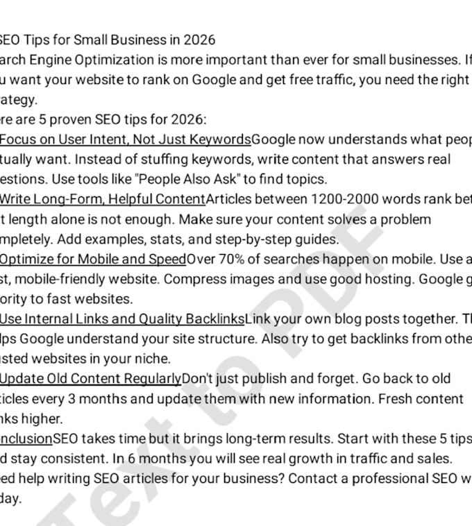 do SEO article writing and blog post writing