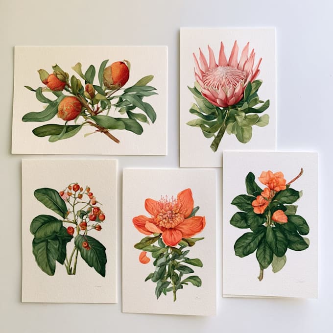 paint watercolor flowers and botanical illustrations