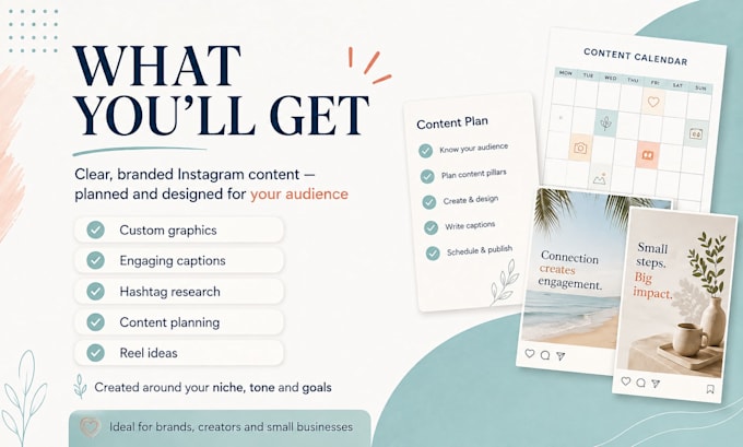 create instagram captions and a content calendar