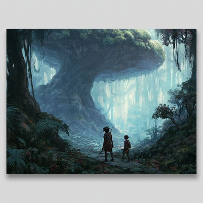 create a modern fantasy custom illustration