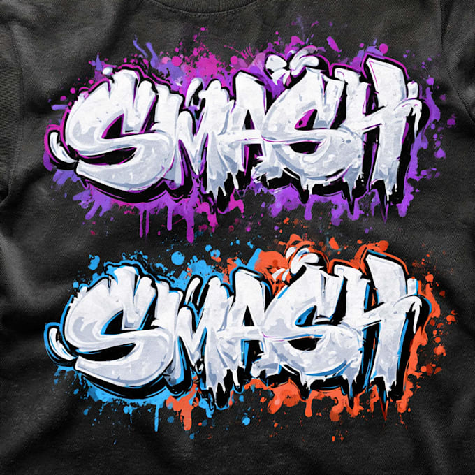 design awesome logo on graffiti tags style