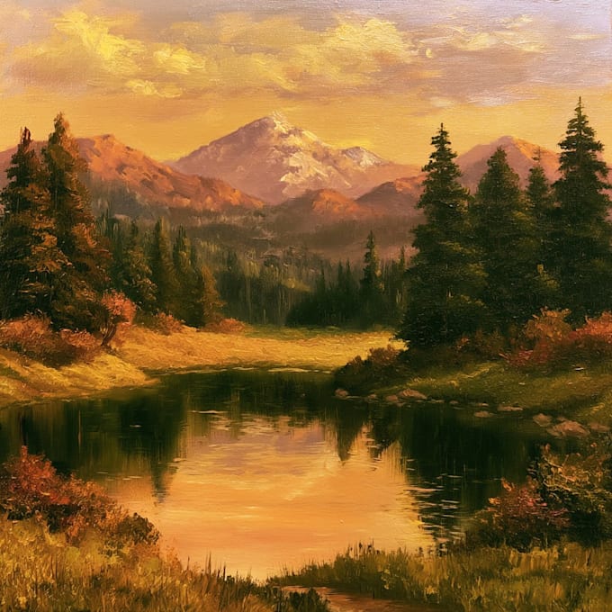 paint a custom landscape oil painting on canvas