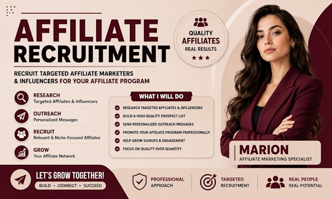 recruit targeted affiliate marketers and influencers for your affiliate program