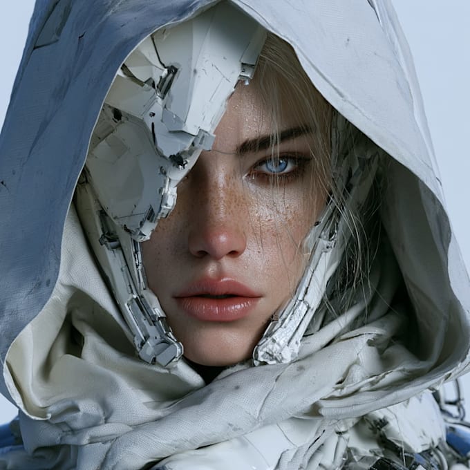 create detailed alien and sci fi character art