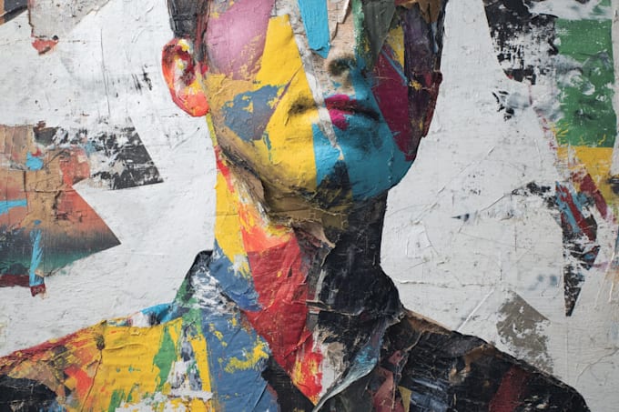 paint expressive colorful abstract portrait
