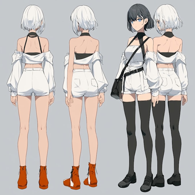 draw anime character sheet or reference sheet for