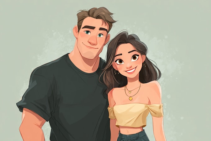 create a romantic disney inspired couple portrait