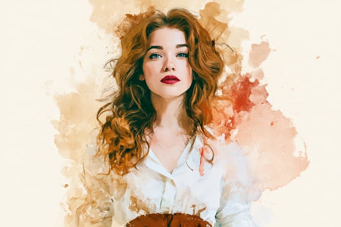 realistic a watercolor portrait art
