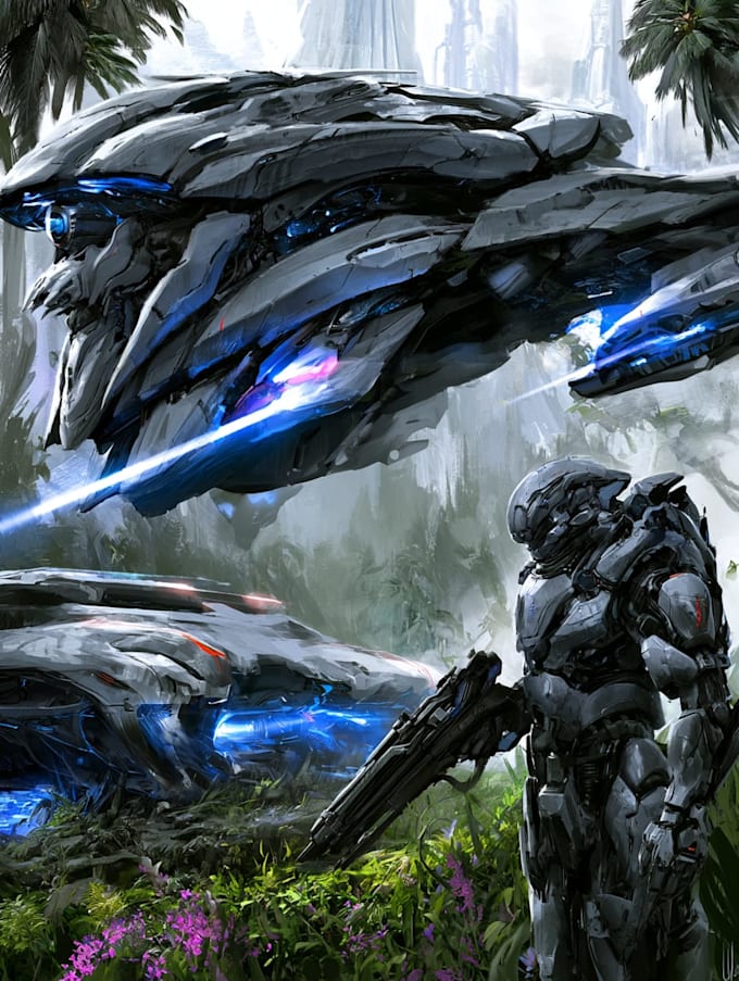 design unique sci fi spaceships and futuristic spacecraft