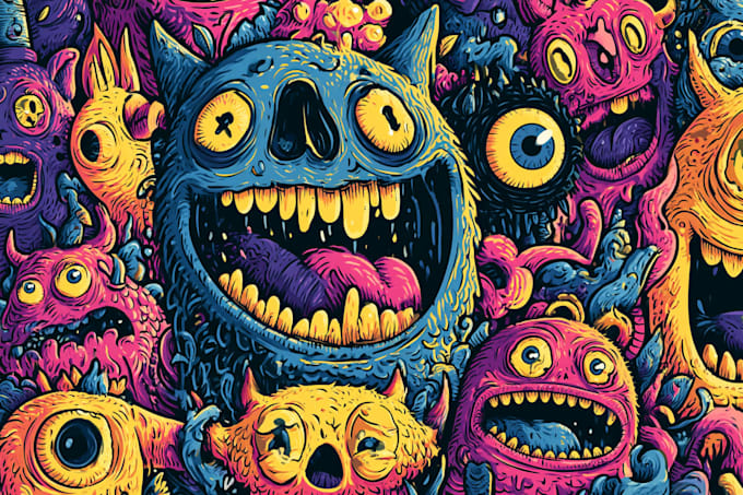 create custom graffiti style 4k doodle art