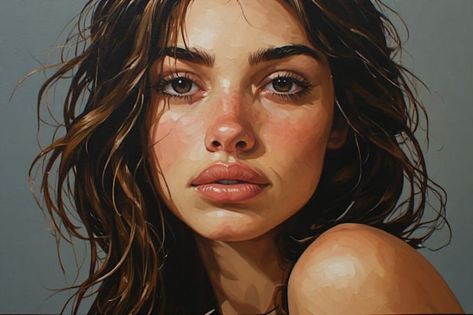 make unique oil painting portrait, digital art