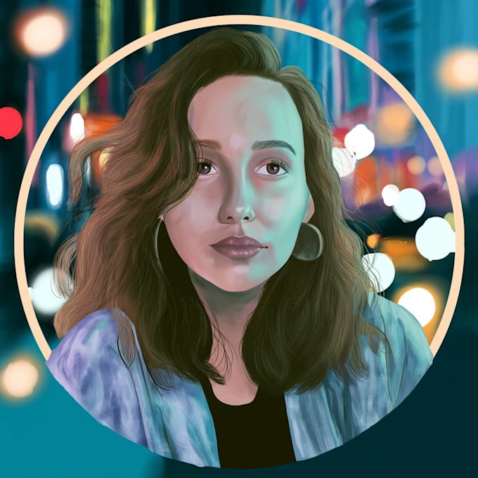 draw semi realistic character, portrait, illustration