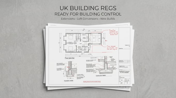 do UK building regulation drawings, structural calculation and construction plan