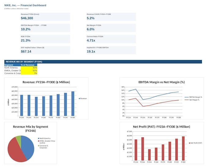 build financial models, dcf valuation and excel dashboards