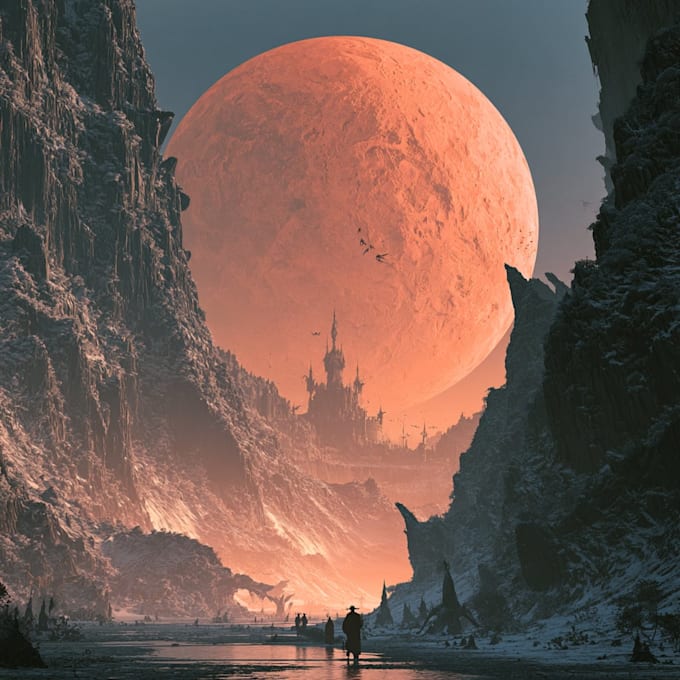 create dark fantasy art illustration for albums cover