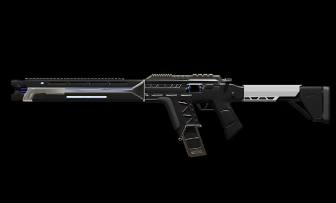 model, animate, and rig futuristic 3d guns for unity and unreal engine