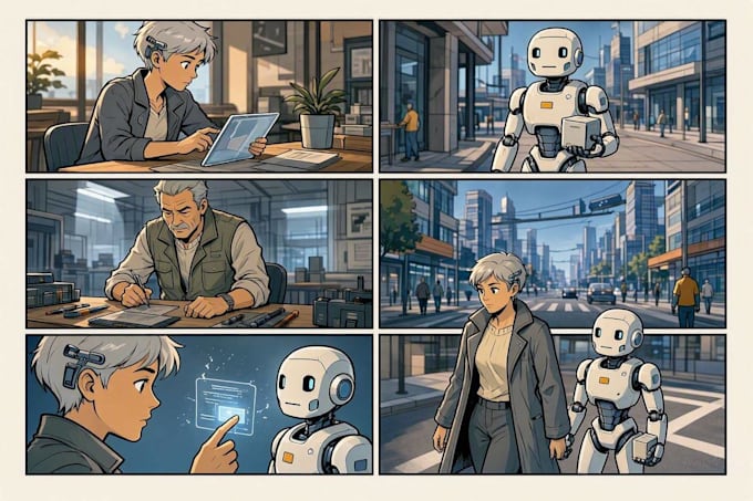 create ai comic book, illustrations any style