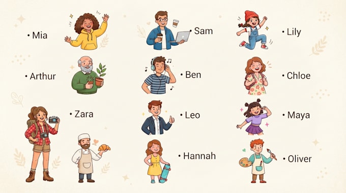 draw a vector character, cartoon character