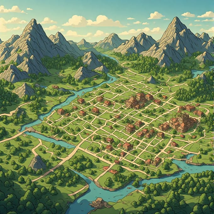 create detailed map illustration