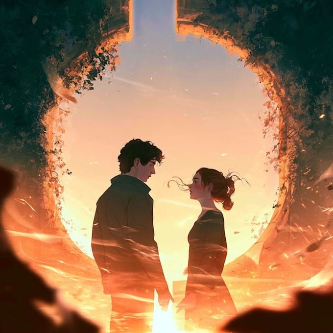 design romantic book covers with elegant painted