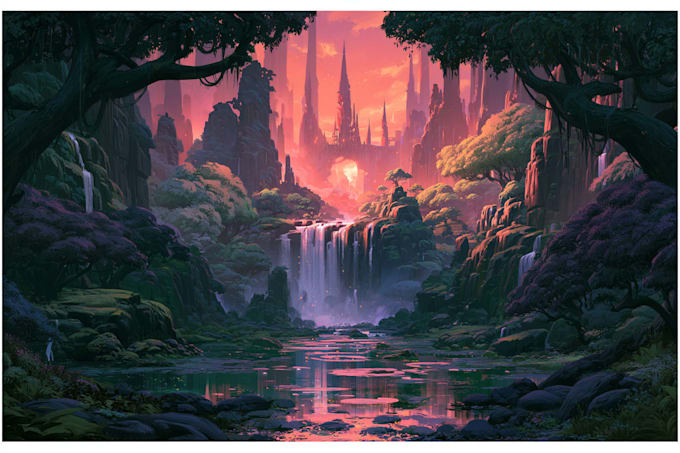 draw fantasy concept landscape