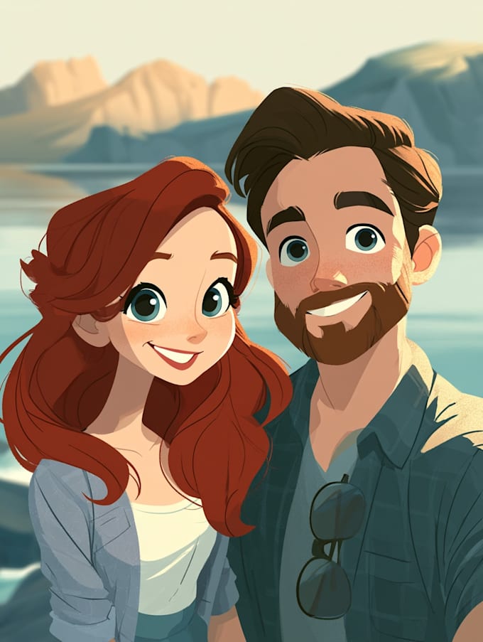 make a disney cartoon illustration