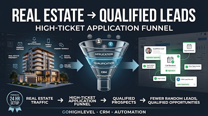build a real estate high ticket application funnel with gohighlevel in 24 hours