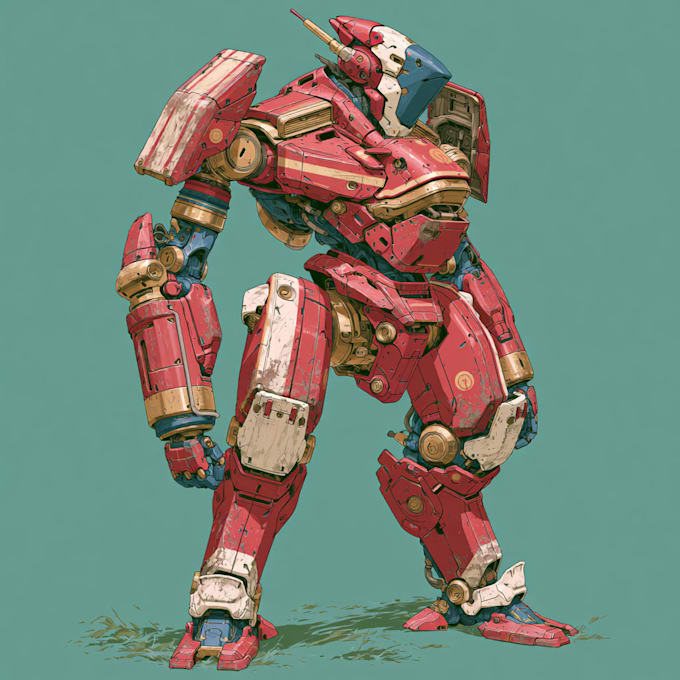 custom mecha robot armor concept art