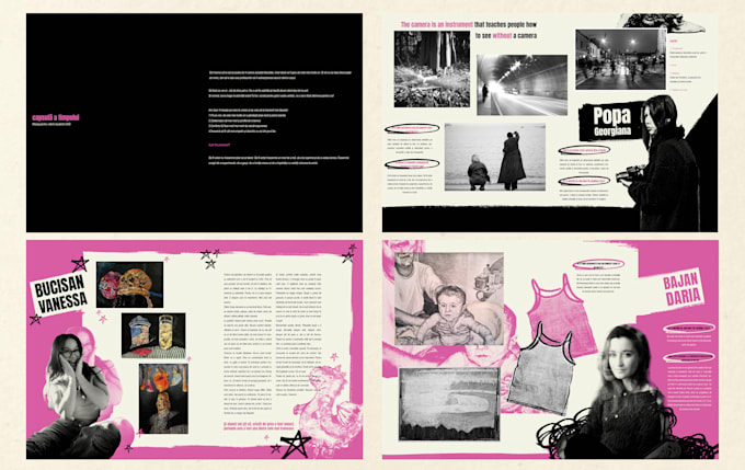 design a modern and creative editorial layout