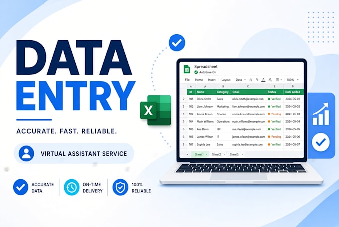 do data entry, product listing and data organization
