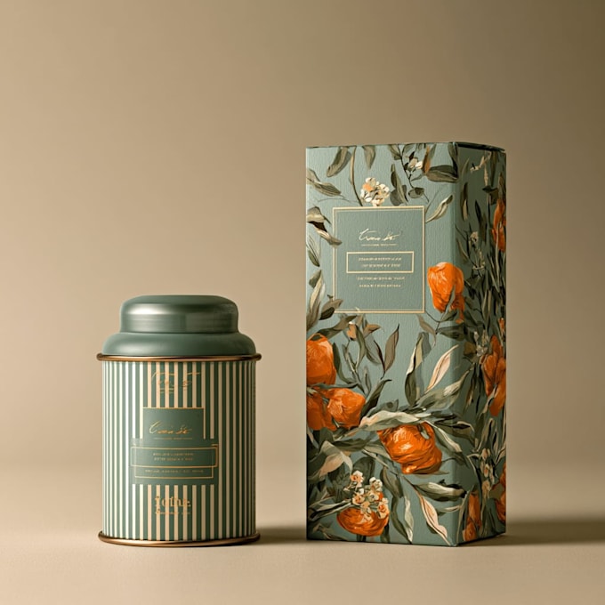 modern minimalistic product label and packaging