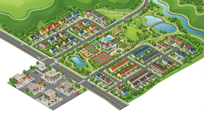 design interactive real estate map, property map, contour map, plat map, gis map