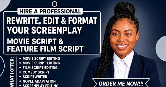 rewrite, edit, and format your screenplay, movie script, and feature film script