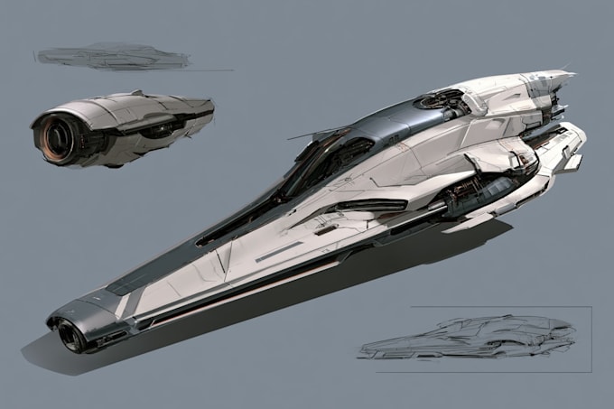 create spaceship concept art for you