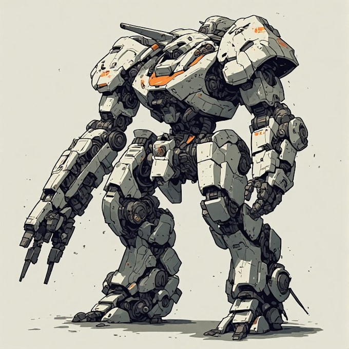design sci fi mecha and robot concept art