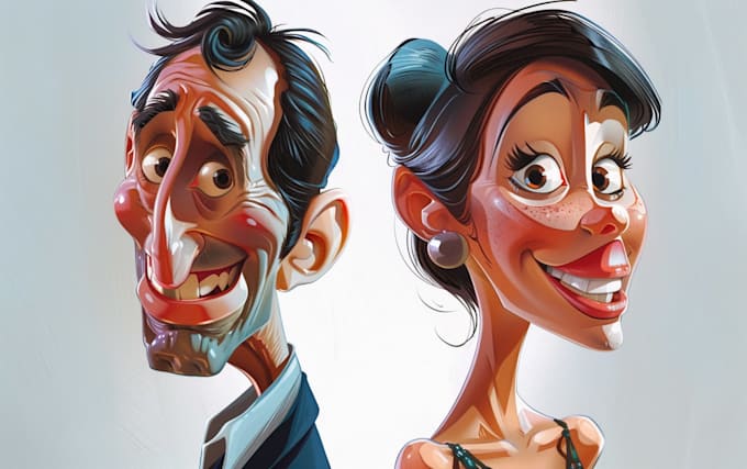 draw artistic cartoon caricatures
