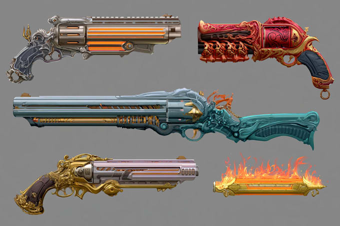 design unique weapons illustrations