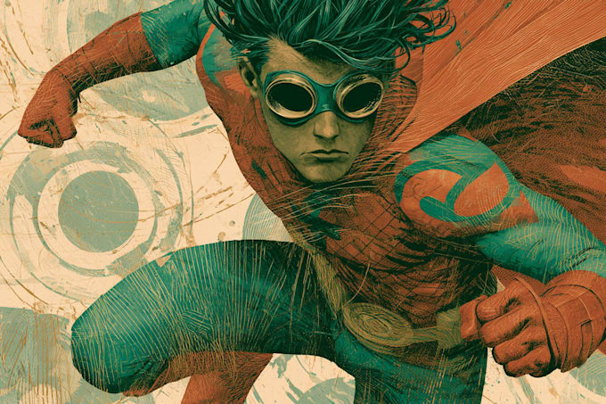 make superhero comic art cover graphics novel