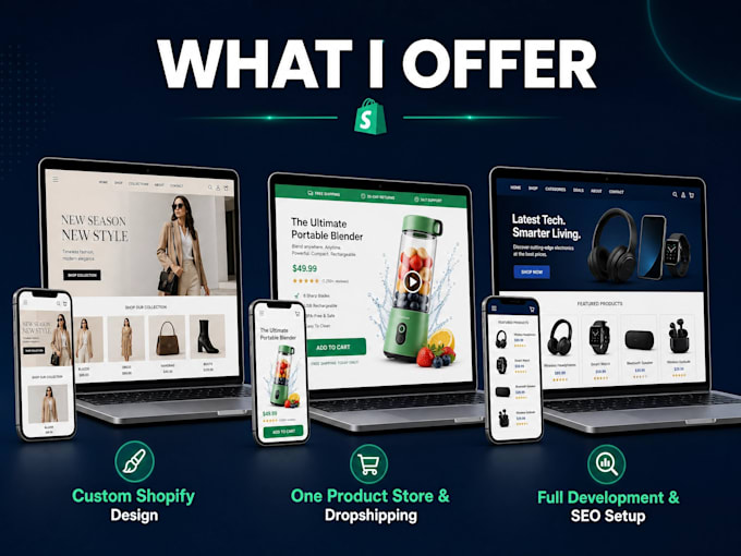 build shopify store design, redesign shopify website, shopify development