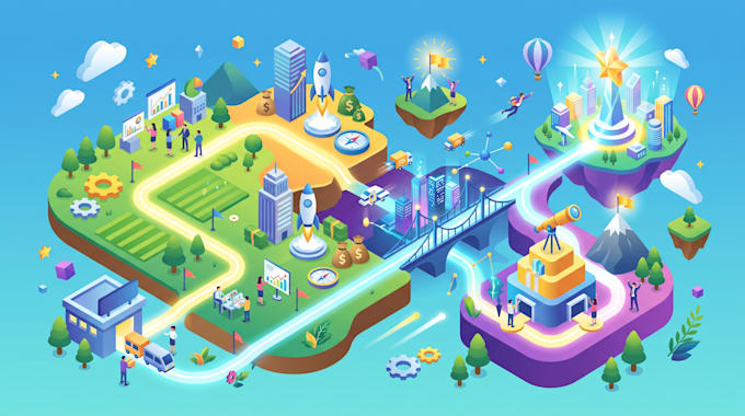 design goal plan map, vision map, strategy map, business roadmap, millestone map