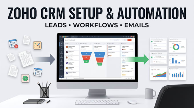 setup zoho CRM zoho one automation workflows zoho books and API integrations