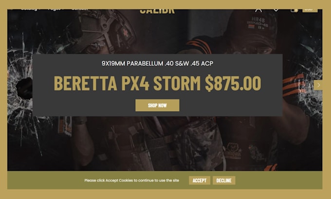 build firearm website gun website gun shopify store ammunition gun website