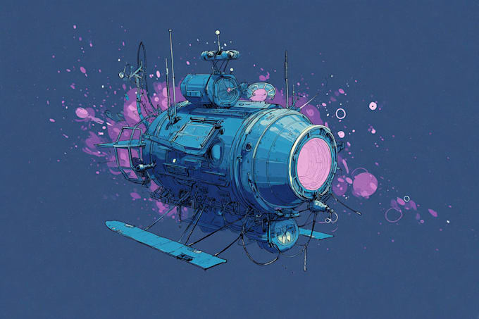 illustrate a sci fi spaceship design
