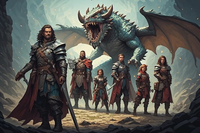 design custom dnd party portrait and group art