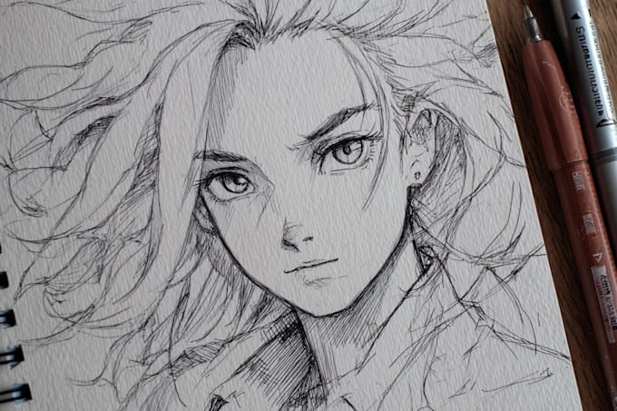 draw anime sketch colored