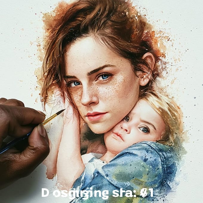 draw a sketchy watercolor portrait