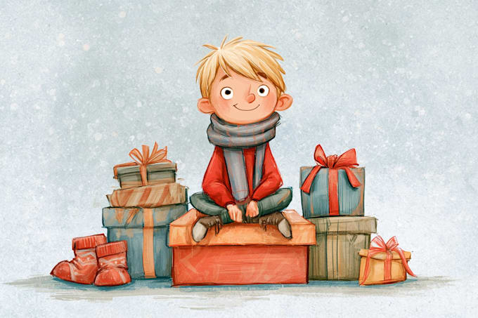 christmas children book illustration